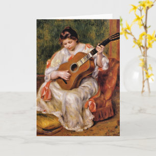 Carte Renoir - Femme jouant de la guitare,