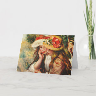 Carte Renoir Two Girls Reading in the Garden Card