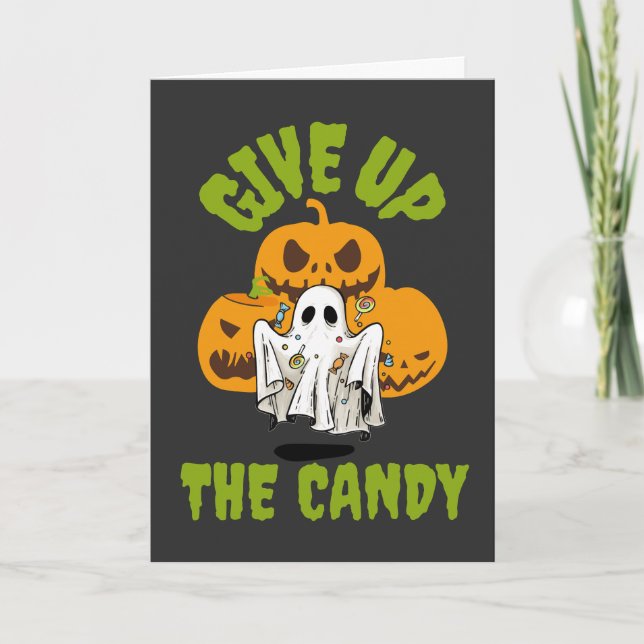 Carte Renoncez À La Salutation D'Halloween Candy (Devant)