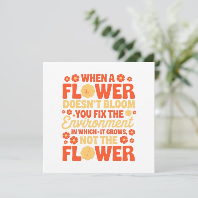 Carte Réparez l'environnement, pas la fleur (Debout devant)