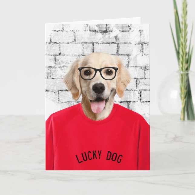 Carte repêcheur d'or à la retraite en t-shirt rouge (Devant)