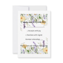 CARTE RÉPONSE ROMANCE JARDIN RUSTIQUE