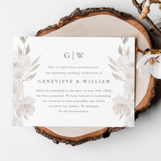 Carte Report chic et floral neutre de mariage (Créateur téléchargé)