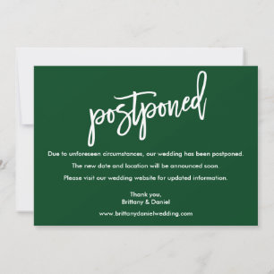 Carte reportée de Mariage vert de script de brosse