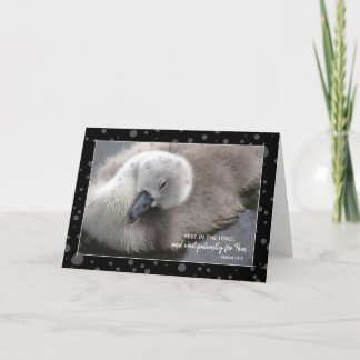 Carte Repose dans le Seigneur Jeune Swan