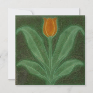 Carte Repro Jaune Vert Tulipe Art Nouveau Carrelag
