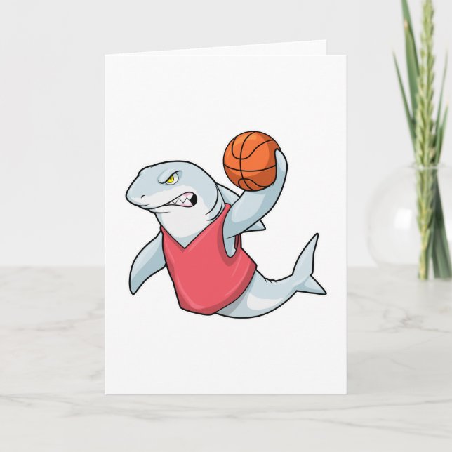 Carte Requin aux Sports avec Basket-ball (Devant)