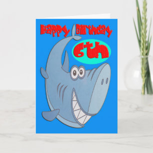 Carte Requin bleu sixième anniversaire