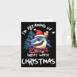 Carte Requin de Noël Chapeau de Père Noël Xmas Père Noël