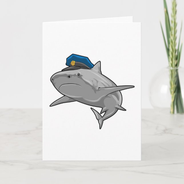 Carte Requin en policier Police (Devant)