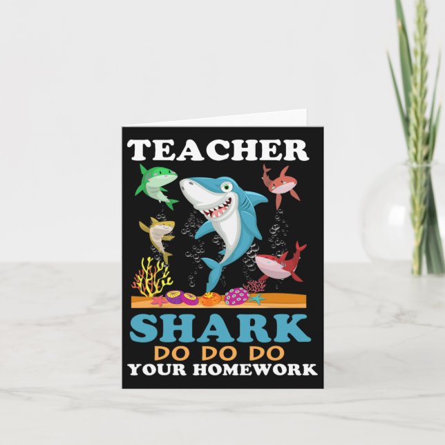 Carte Requin Enseignant Faites Vos Devoirs  (Devant)