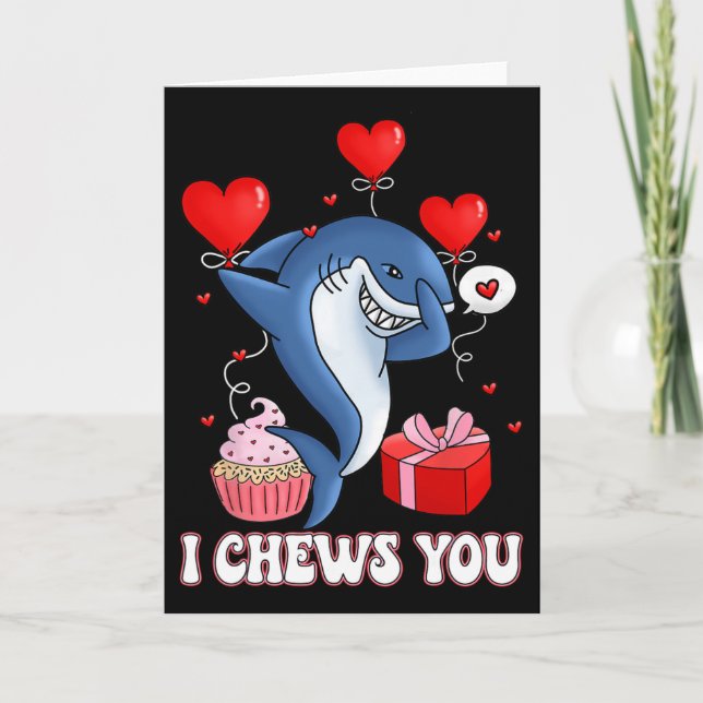 Carte Requin je te mâche la Saint-Valentin drôle couple  (Devant)