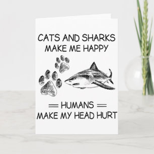 Carte Requins drôles et chiens me rendent heureux les hu