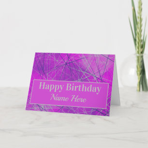 Carte Réseau en rose Géométrique Abstrait Anniversaire