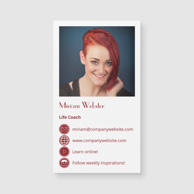 Carte réseau professionnelle Life Coach Magnet (Devant)