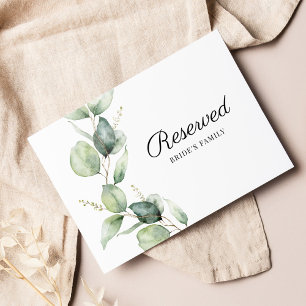 Carte Réservée Mariage Eucalyptus Greenery