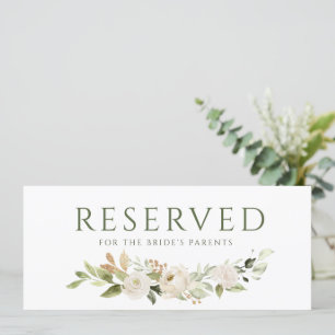 Carte Réservée mariage Hanging Vert Or