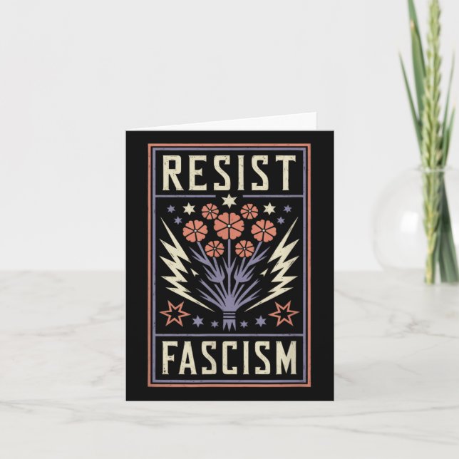 Carte Résister à la protestation contre le fascisme Trum (Devant)