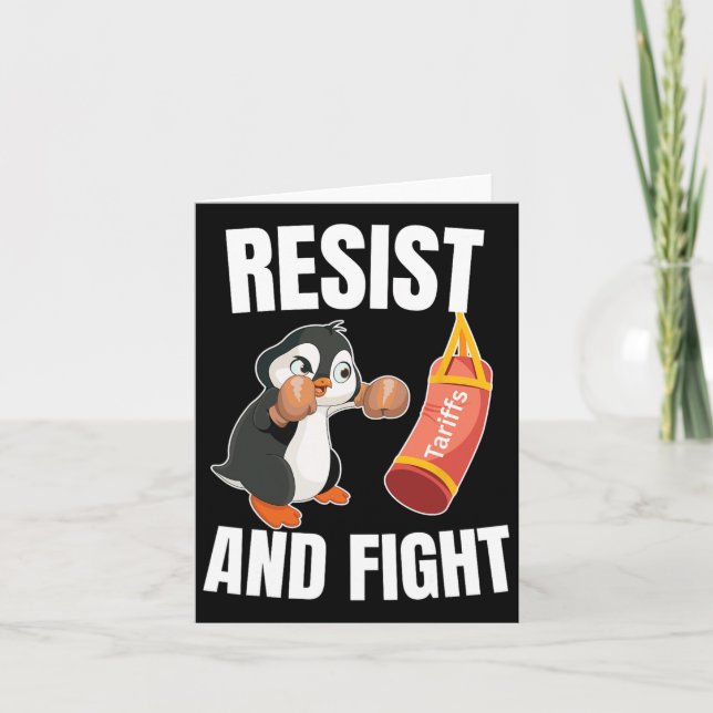 Carte Résister Et Combattre Penguin Boxing Tarif Penguin (Devant)