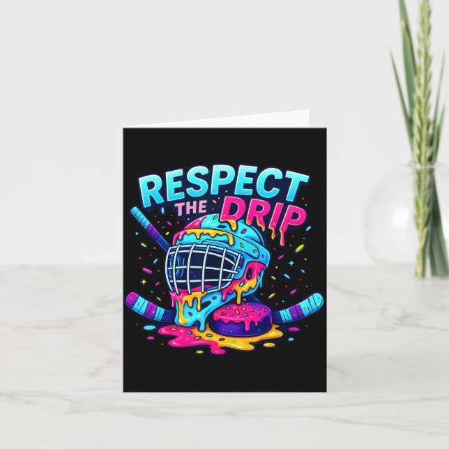 Carte Respect The Drip Ice Hockey Stick &amp; Puck Dripn (Devant)