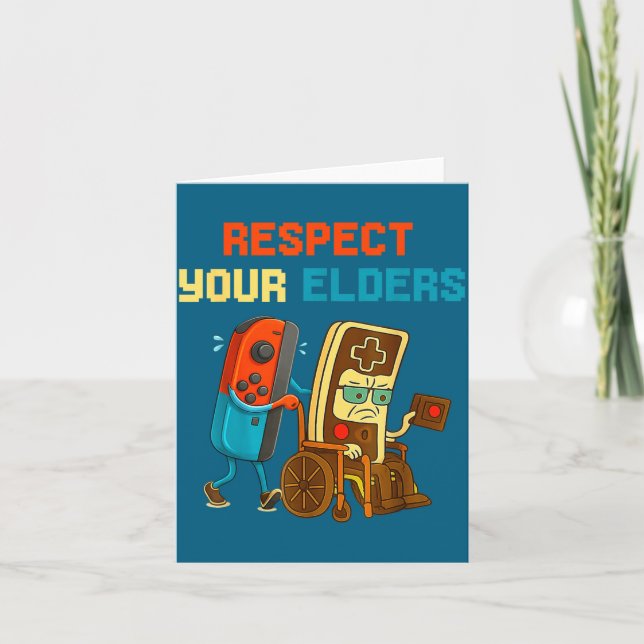 Carte Respect Your Elders Retro Gaming Funny Gamer Contr (Devant)