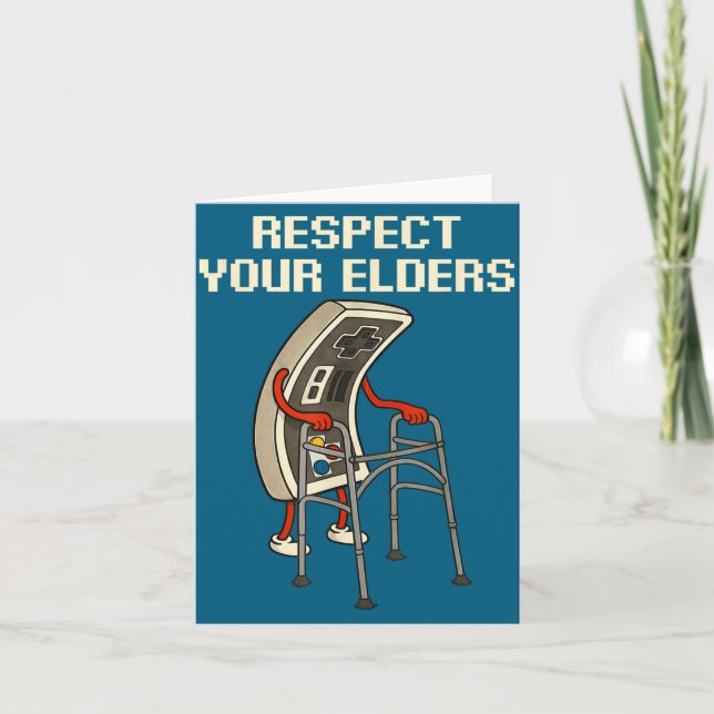 Carte Respect Your Elders Retro Gaming Funny Gamer Contr (Devant)