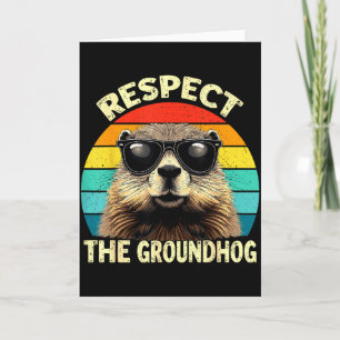 Carte Respecter l'amant du groundhog vintage animal sol