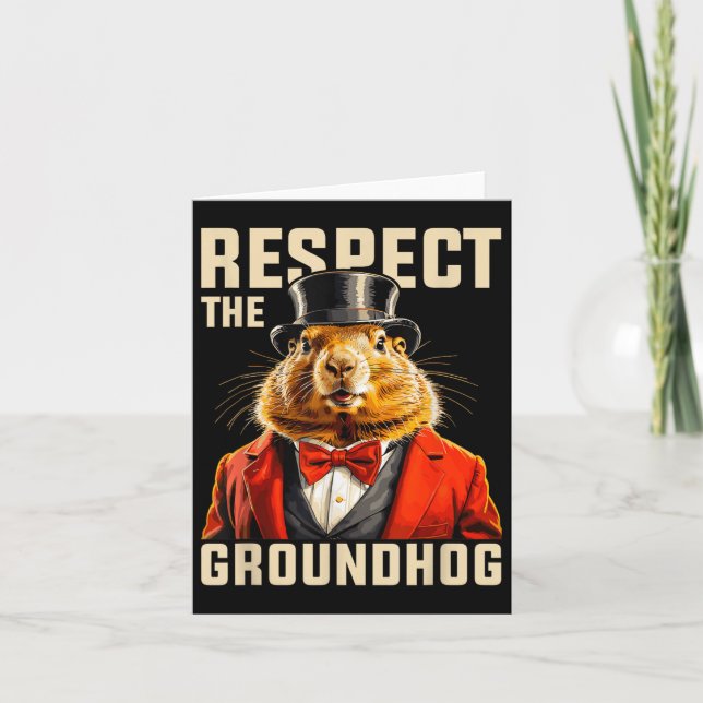 Carte Respectez le jour de la marmotte Marmotte Hommes F (Devant)