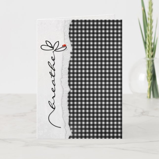 Carte respirer la fleur d'amitié avec un insecte de dame (Devant)