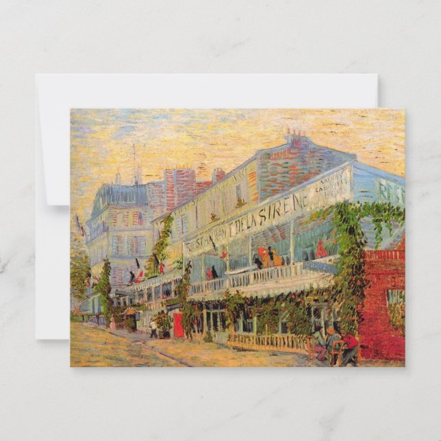Carte Restaurant Sirene, Asnières par Vincent van Gogh (Devant)