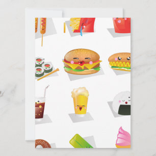 Carte restauration rapide kawaii