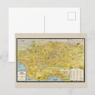 Carte restaurée du Grand Los Angeles vintage 1932