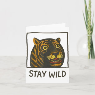 Carte Reste Sauvage Vintage Idiot Et Mignon Visage De Ti