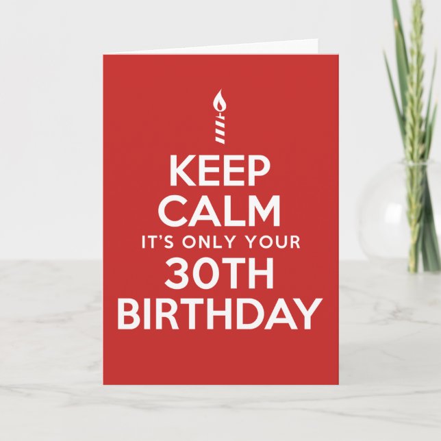 Carte Restez au calme seulement 30e anniversaire (vierge (Devant)