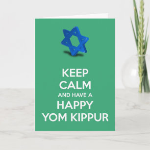 Carte Restez calme et ayez un juif Yom Kippour heureux