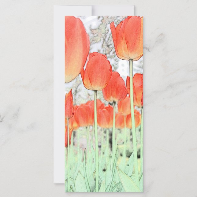 Carte restez calme et lisez, art tulip fleurs signet (Devant)