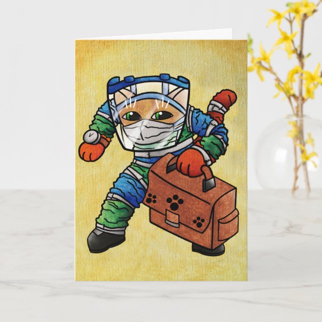 Carte Restez en alerte Sécurité Cat (Fleur jaune)