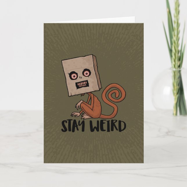 Carte Restez Étrange Singe De Sacoche (Devant)