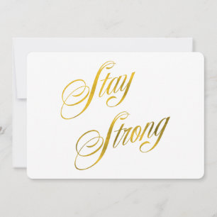 Carte Restez fort Citations Faux Gold Foil Citations Spa
