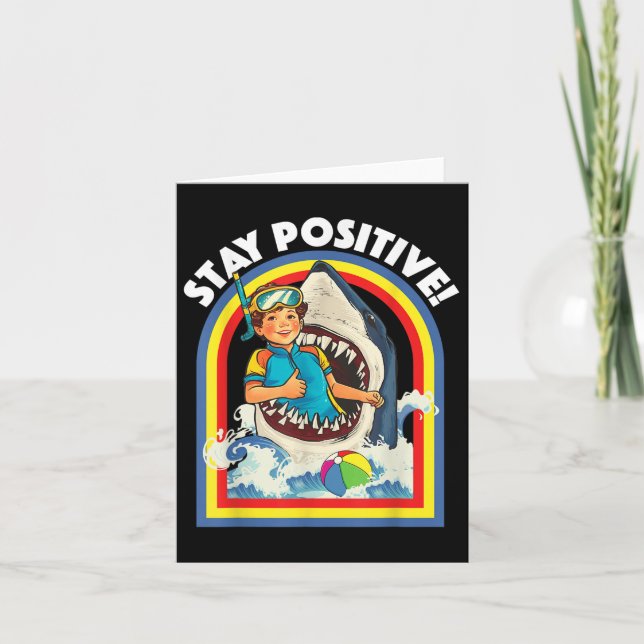 Carte Restez positif - Amateur de requin Faune Océan Océ (Devant)