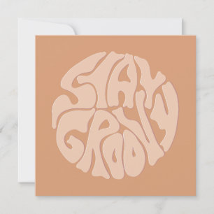 Carte Restez Super Retro Beige Flat Card