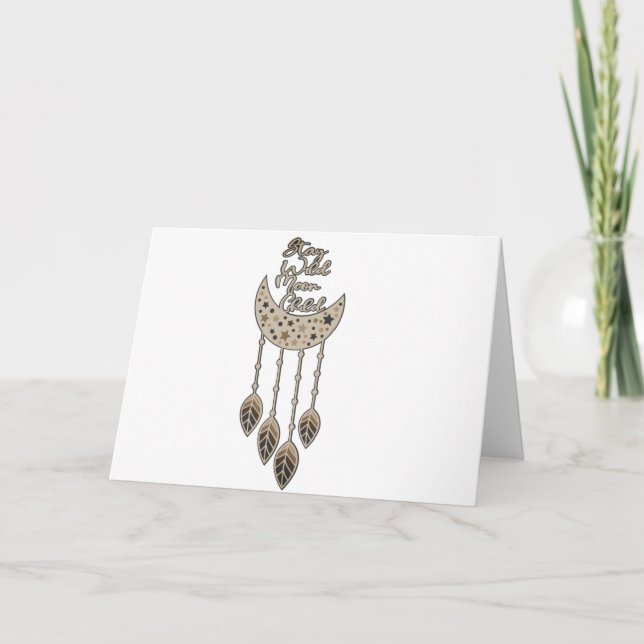 Carte Restez vierge enfant Lune sauvage (Devant)