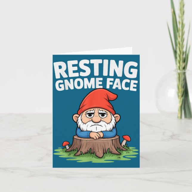 Carte Resting Gnome Face Cute Funny Christmas Kawaii Car (Devant)