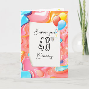 Carte Résumé 3D abstrait psychédélique pour 46e annivers