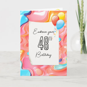 Carte Résumé 3D abstrait psychédélique pour 48e annivers