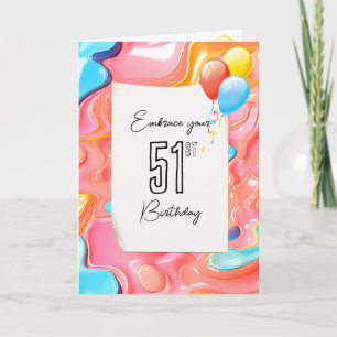 Carte Résumé 3D abstrait psychédélique pour 51e annivers