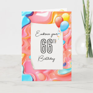 Carte Résumé 3D abstrait psychédélique pour 66e annivers