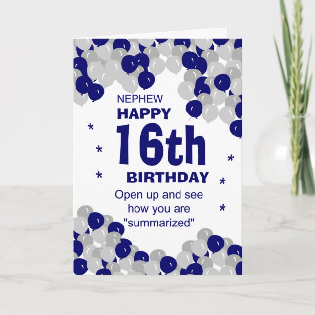 Carte résumé neveu d'anniversaire (Devant)