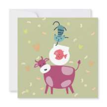 carte rétablissement, dessin de la vache, poisson 