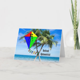 Carte Retired Optometrist, Colorful Beach Design
